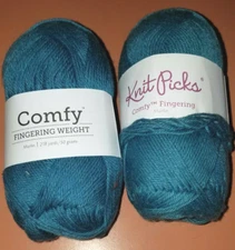 KnitPicks YARN 2 Skeins Blue  Same Color 4936  Two Lots 7D5697/ 7F4171 #1 Finger