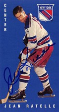 Jean Ratelle signed hockey card (Rangers) 1995 Parkhurst 1964 1965 Tallboys #89