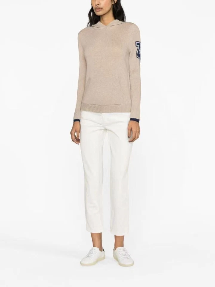 Women Zadig & Voltaire Sleeve Letters 100% Cashmere Wool Knitted Sweater S M L - Image 2 of 4