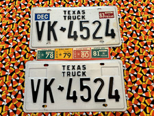 1978-1979-1980-1981   TEXAS   TRUCK   LICENSE   PLATES   VK4524