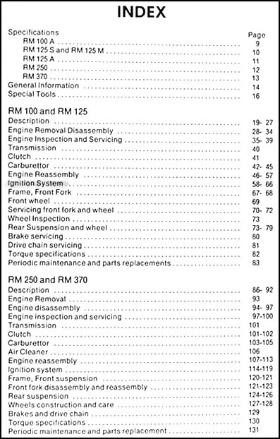 Suzuki RM100 1975-1980 y RM125 manual de taller RM 100 125 reparación de moto 1976 Foto 2 de 2