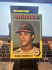 1975 Topps Baseball Ross Grimsley Baltimore Orioles Card #458 