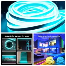 Ice Blue 150ft LED Neon Strip Lights 110V Outdoor Wedding Home Car DIY Signs US