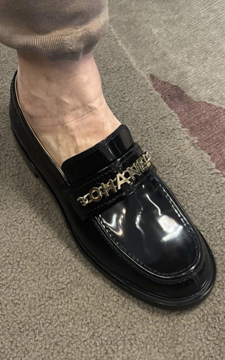 chanel lug sole loafers