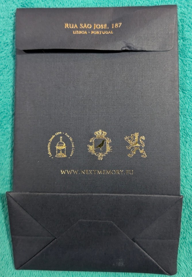 NEXT MEMORY Gift Bag Envelope Style Opening Black S W/Ribbon W11xH18