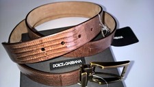 NWT $825 MEN'S DOLCE&GABBANA GENUINE TEJUS BROWN 110CM/44'' BELT BC2393 ITALY