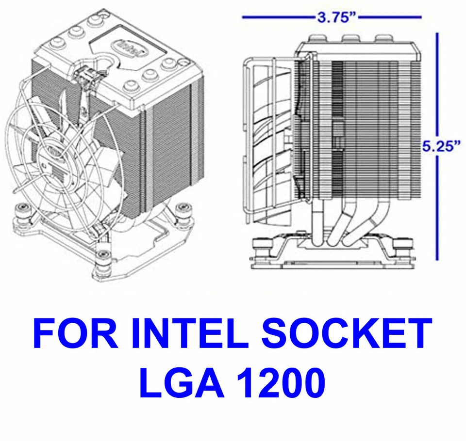 Genuine Intel Extreme Cooling Fan Heat Sink for i5-10600K LGA1200 up to 165W - Image 3 of 4