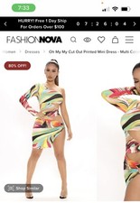 fashion nova dress Oh My My Cut Out Multicolor Print