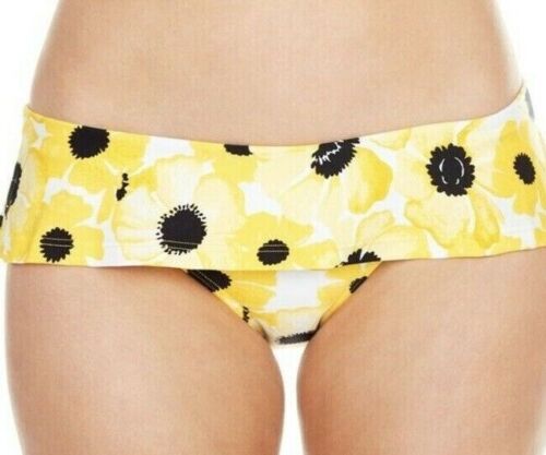 NEW HEAVEN YELLOW LEMON BLACK FLORAL SKIRTED BIKINI BRIEF  SIZE 16  - Picture 1 of 3