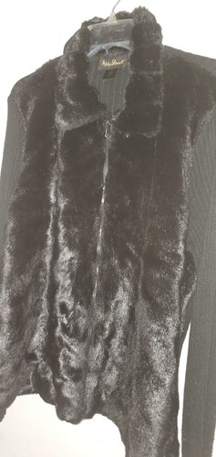 Ashley Stewart Black Faux Fur Jacket | eBay