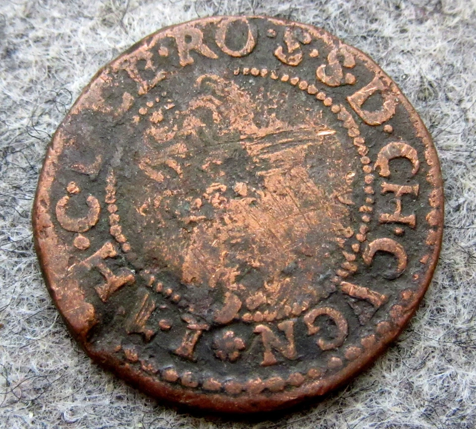German states Löwenstein Wertheim Rochefort 1634 DOUBLE TOURNOIS 2 DENIER COPPER - Image 4 of 4
