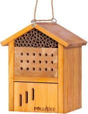 Mason Bee House -Wax Coated Mason House for the Garden, Natural Handmade Wooden