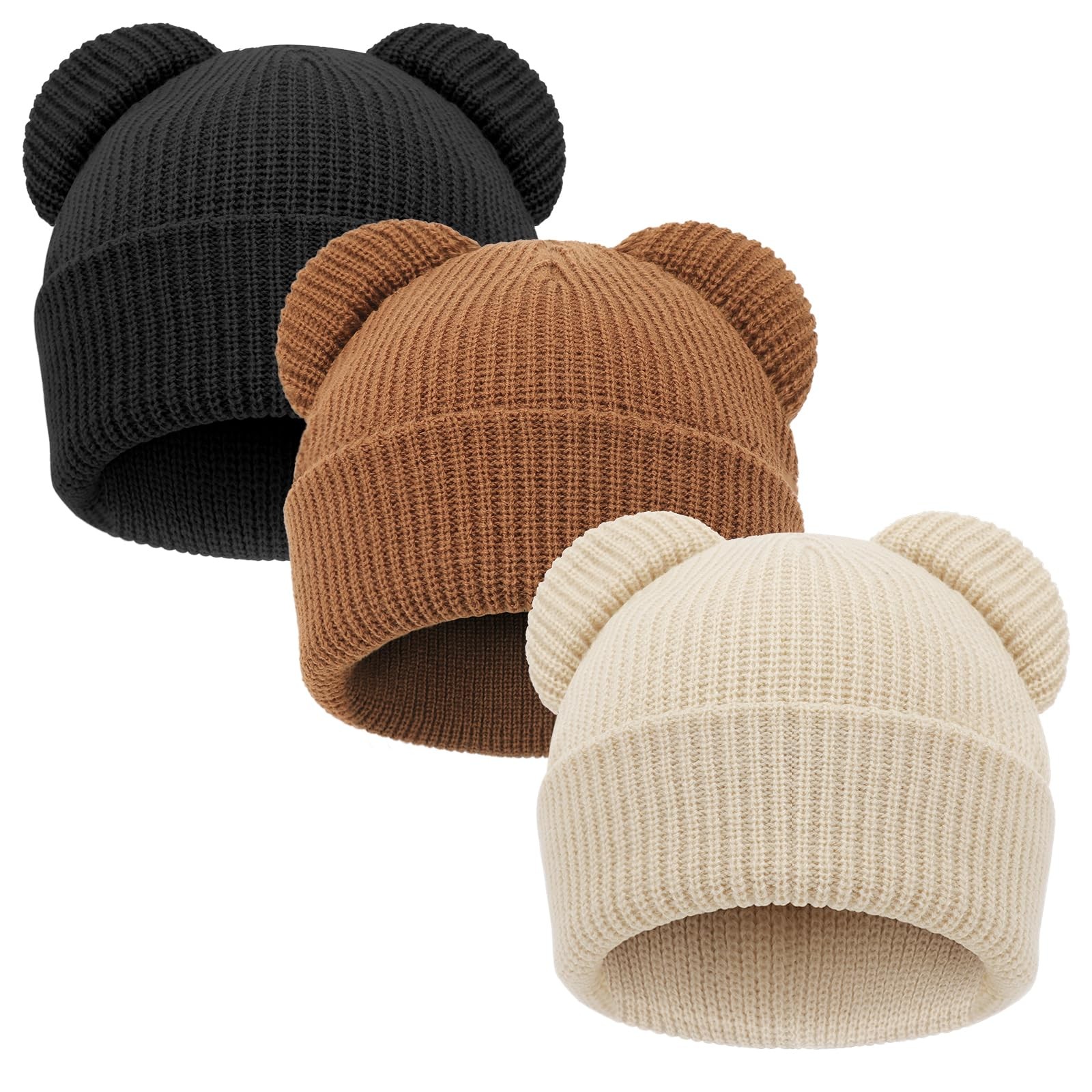 Bonnet hiver bébé unisexe oreilles d'ours idée cadeau naissance