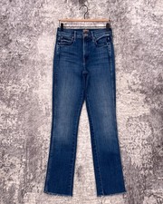 Mother Jeans 27 Womens High Waisted Rascal Sneak Fray Denim Full Length