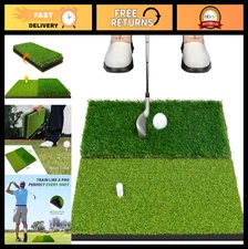 Portable Foldable Golf Practice Mat - Dual-Turf Indoor Outdoor Hitting & Chippin