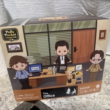 Polly Pocket x The Office Compact Playset 6 Character Dolls and 9 Accessories