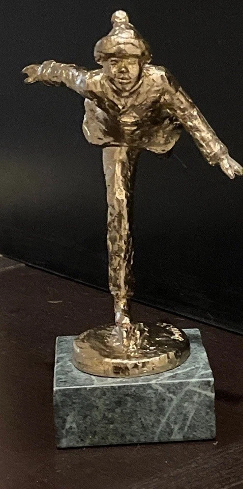 The Skater By Dennis Smith Limited Edition Sculpture Gold Over Bronze Rare - Image 2 of 4