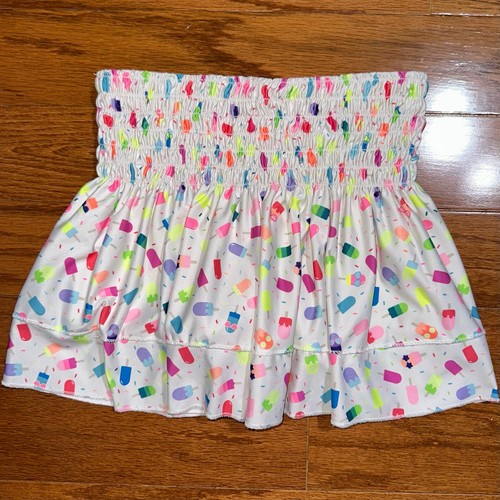 Lucky in Love Girls Popsicle Print Smocked Tennis Skort Skirt Size Small 7/8 - Picture 7 of 10