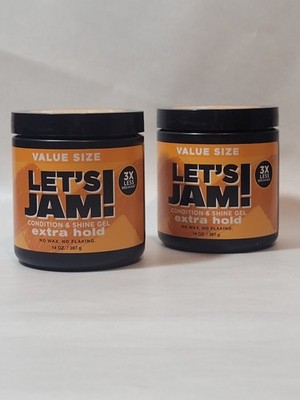 Let's Jam! Extra Hold Conditioning & Shine Hair Gel Value Size 14oz Lot 2