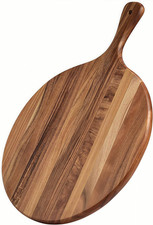 Acacia Wood round Cutting Board with Handle -16" X 12" Large Charcuterie Board,