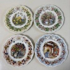 4 x Royal Doulton Brambly Hedge Plates Summer Autumn Spring Winter 8" 20.5 cm