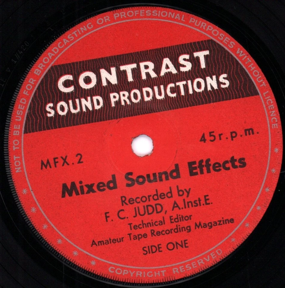 Frederick Judd Authentic High Fidelity Sound Effects 7" vinyl UK Contrast with - Image 3 of 3