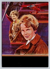 Amelia Earhart Smithsonian National Air and Space Museum Postcard Lockheed Vega