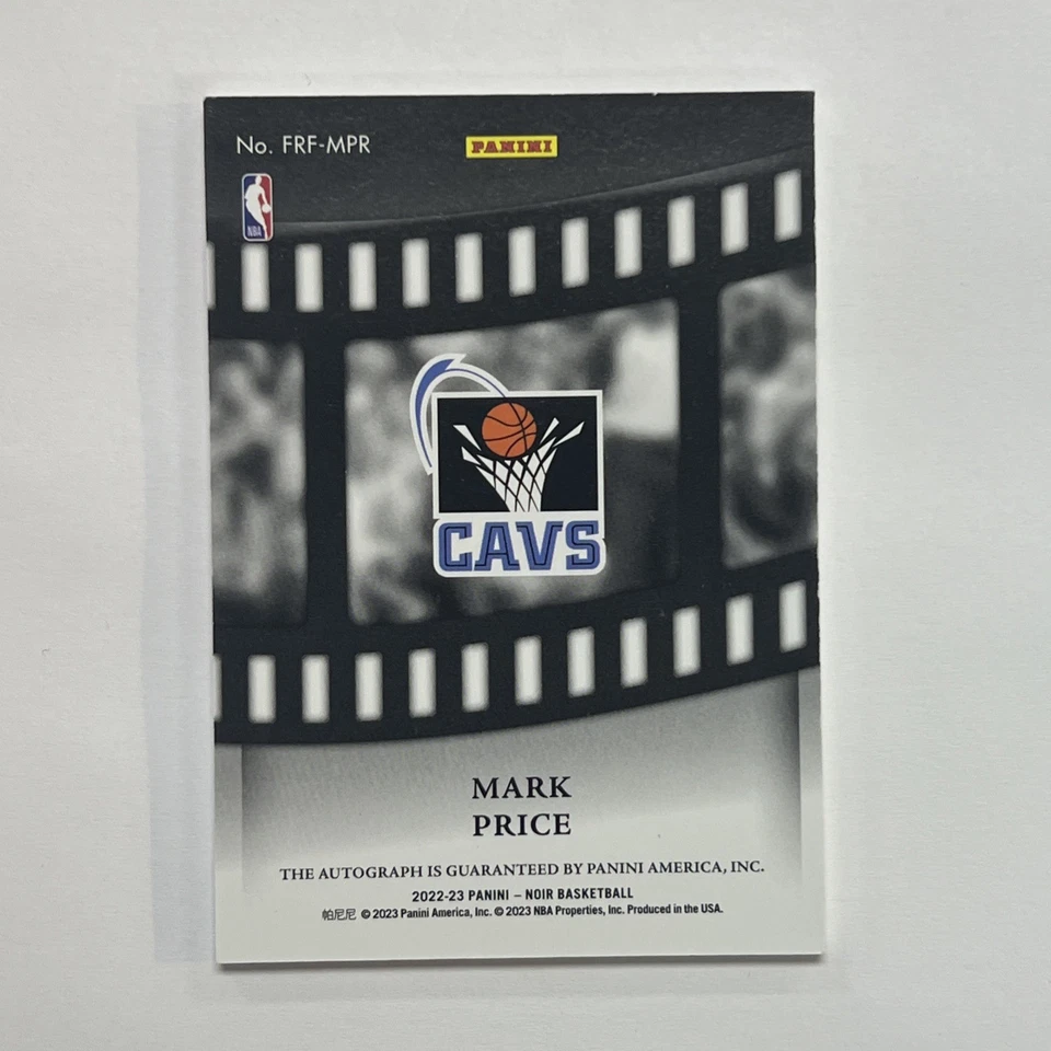 Mark Price 2022-23 Panini Noir Freeze Frame Signatures /99 #FRF-MPR SH - Image 2 of 2