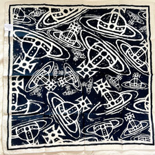 Vivienne Westwood handkerchief, Black and Beige, 47cm 47cm