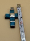 Turquoise And Sterling Silver Cross, Southwest Stamped 925 05 Pearl Estate — photo 9