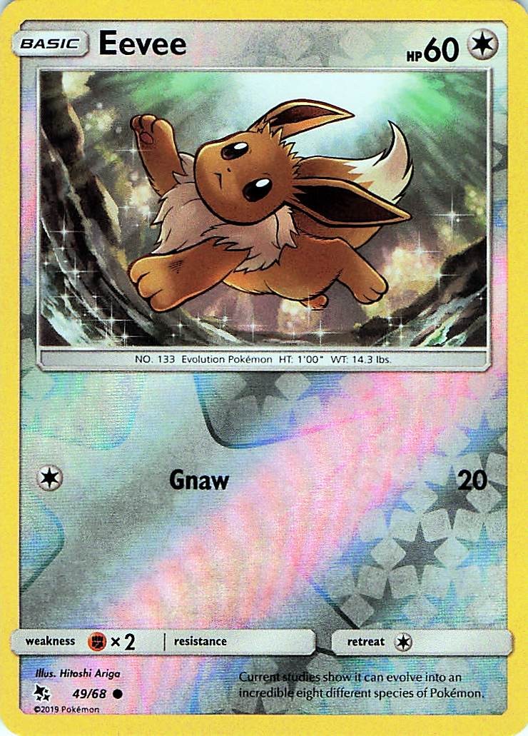 Eevee (49) 49/68 - REVERSE HOLO - Hidden Fates - NM