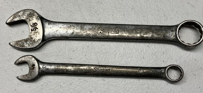Vintage Pair Of Snap-On Wrenches 5/8  & 3/8  Open And Box Ended.