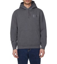 CAT Men s Heavyweight Fleece Pullover Hooded Sweatshirt, Size Small, Color Gray