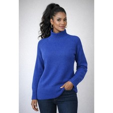 NWT LOFT Mock Neck Pullover Ribbed Sweater Blue Size Small
