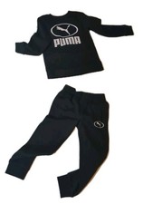 NWT Puma Kids' long-sleeve Fleece sweatshirt Crew neck  jogger pants set Size 6