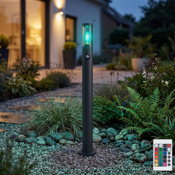 Wegelampe AußEnstehlampe Gartenlampe Bewegungsmelder Fernbedienung Anthrazit Led-image