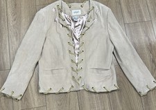 Vintage Apart Tan Suede Star Rope Detail Jacket Missy Size 14