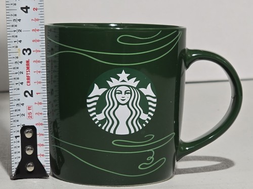 Starbucks 12 oz Ceramic Coffee Mug Green Swirls Winter Holiday 2020 - Picture 5 of 5