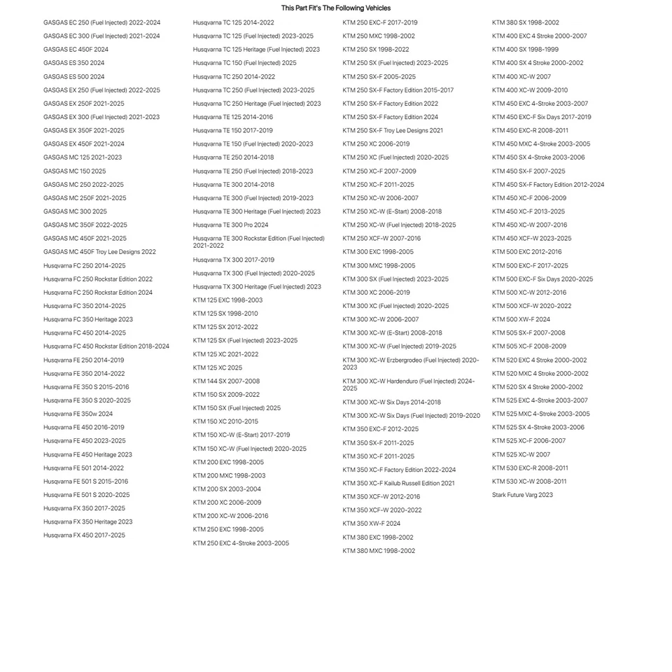 Kit de radios para motocicleta Tusk - radios traseros de 19" negros/petina plateada para KTM 300 XC-W Foto 3 de 4