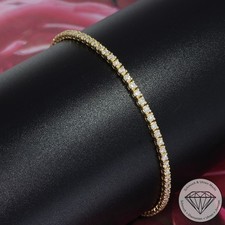 Wert 5440 € Brillant Tennis Armband (1,55 carat) 750 18 Karat Gelb Gold
