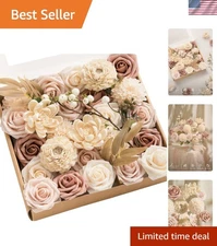 Realistic Artificial Flower Box - 22 Stunning Stems for Centerpieces & Bouquets