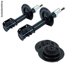 2 Stoßdämpfer + Domlager + Staubschutzsatz vorne für VW Polo 9N Fox Skoda Fabia 