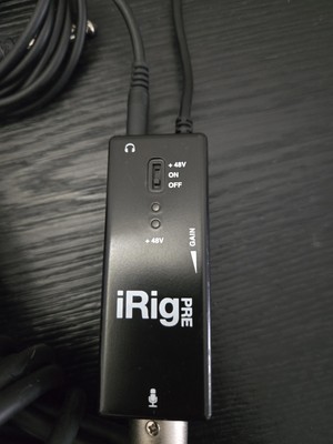 Ik Multimedia iRig Pre 2 XLR Microphone Interface Preamp for iOS/Android W/Cords