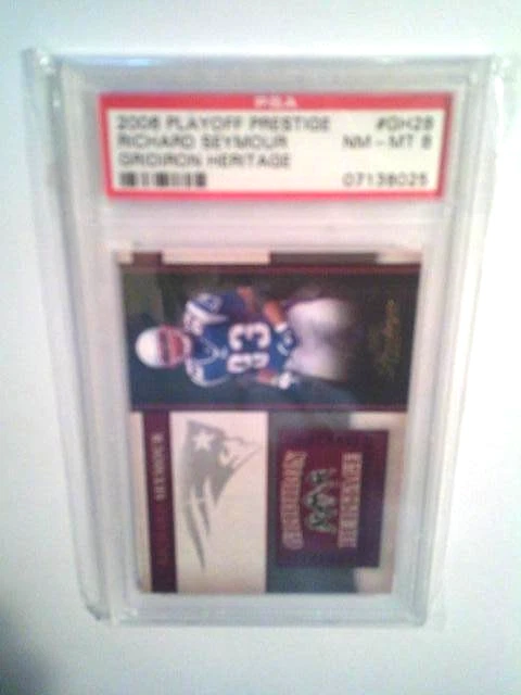 Richard Seymour 2006 Playoff Prestige Gridiron Heritage GH28  PSA NM/Mt 8 NEP - Image 4 of 4