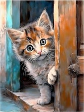 Tile Mural Cute Kitten Cat Kitchen Bathroom Wall Art Backsplash Marble Ceramic