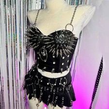 Tops Goth Emo Vêtements Punk Mini Rock Y2K T-shirt Gothique Tank