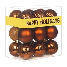 Bronze 3.2" Large Christmas Balls - Christmas Tree Decoration Ornaments Shatt...