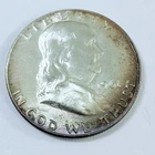 1961 D Franklin Half Dollar 90% Silver AU ABOUT UNCIRCULATED DETAILS  #8008