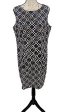 NWOT Dress SIZE 18 Navy Tan White Geometric Sleeveless Spring Summer ALYX