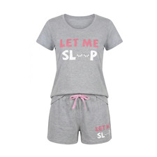 Ladies Short Pyjama Set Novelty Slogan Print Sizes 10 to 24 Sleep Nightwear PJs